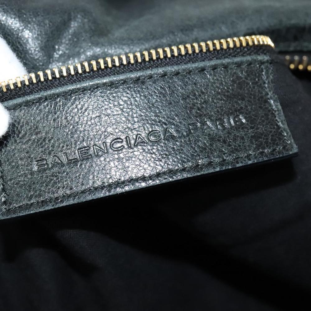BALENCIAGA The Giant Brief Hand Bag Leather Black Gold Auth 131798 - Picture 14 of 16